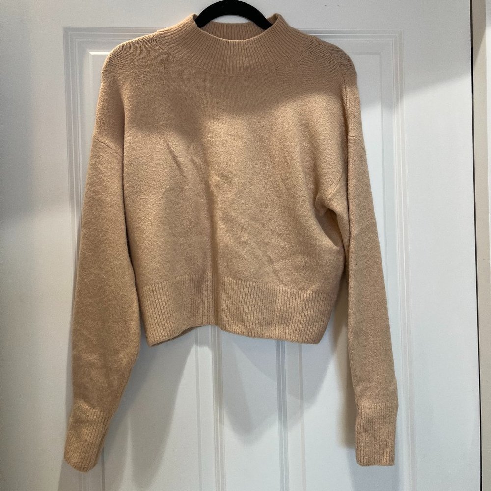 & Other Stories XS Mock Neck Sweater Light Caramel